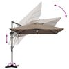 vidaXL Umbrella Taupe 351 x 250 x 253 cm Polyester and Aluminium