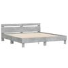 vidaXL Bed Frame without Mattress Concrete Grey 200x200 cm