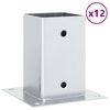 vidaXL Post Bases Square 12 pcs Silver 81x81 mm Galvanised Steel