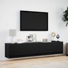 vidaXL TV Wall Cabinet with LED Black 180x31x38 cm