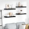vidaXL Floating Wall Shelves 4 pcs High Gloss Black 60x23.5x3.8 cm MDF