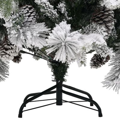 vidaXL Christmas Tree with Flocked Snow&Cones 225 cm PVC&PE