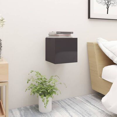 vidaXL Bedside Cabinets 2 pcs High Gloss Grey 30.5x30x30 cm Engineered Wood