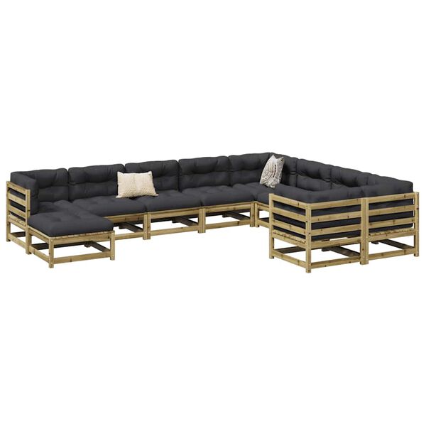 vidaXL 10 Piece Garden Sofa Set Impregnated Wood&nbsp;Pine