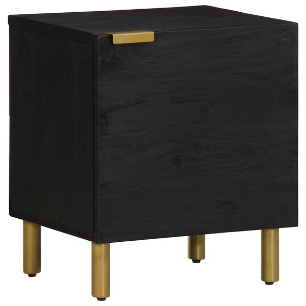 vidaXL Bedside Cabinet Black 40x33x46 cm Solid Wood Mango