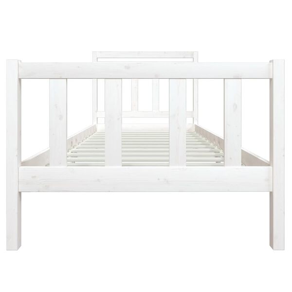 vidaXL Bed Frame without Mattress White Solid Wood 100x200 cm (810073+814080)