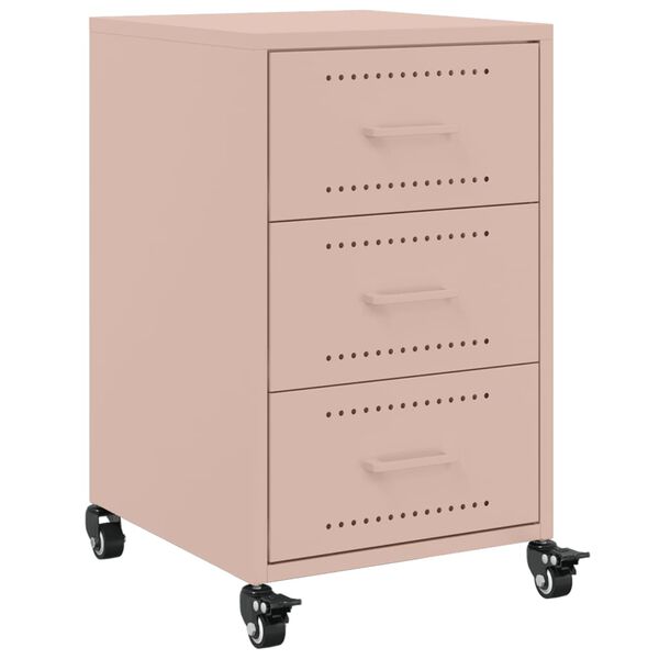 vidaXL Bedside Cabinet Pink 36x39x59 cm Steel