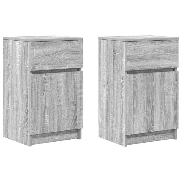 vidaXL Bedside Cabinets 2 pcs Grey Sonoma 39x35x65 cm Engineered Wood