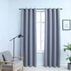 vidaXL Blackout Curtains with Metal Rings 2 pcs Grey 140x175 cm