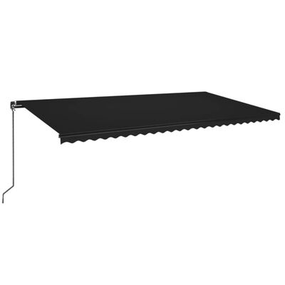 vidaXL Manual Retractable Awning with LED 600x350 cm Anthracite
