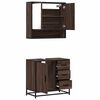 vidaXL 2 Piece Bathroom Furniture Set Brown Oak Engineered Wood