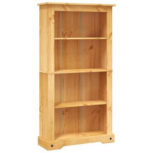vidaXL Bookcase | Brown | Solid Waxed Pinewood | Medium | Bookcase | Rectangular