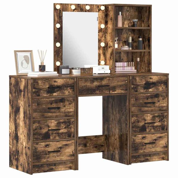 vidaXL Dressing Table 3 pcs Brown 40 x 41 x 135 cm Engineered wood