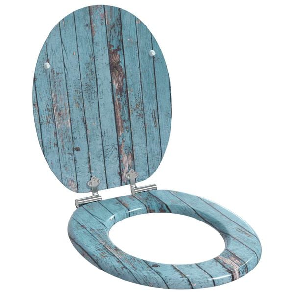 vidaXL Toilet Seat 2 pcs Blue 43.8 x 37.8 cm MDF board