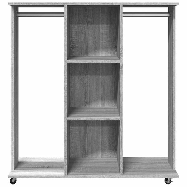 vidaXL Wardrobe with Wheels Grey Sonoma 102x38x110 cm Engineered Wood