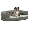 vidaXL Ergonomic Dog Bed Mattress 90x64 cm Linen Look Fleece Grey