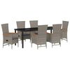 vidaXL Garden Dining Set 7 pcs Grey Poly Rattan