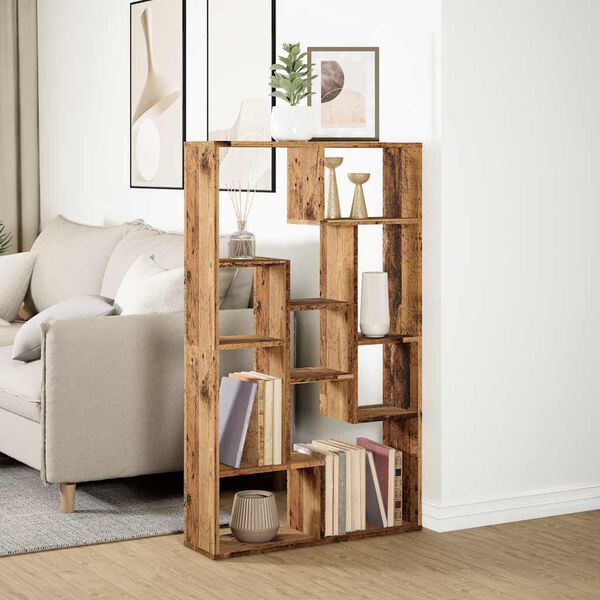 vidaXL Bookcase Old Wood 72x20x120.5 cm Engineered Wood