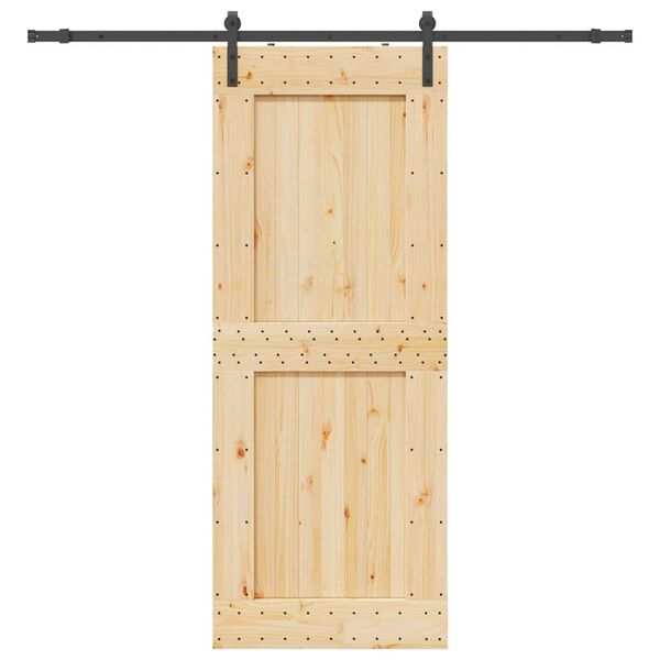 vidaXL Sliding Door with Hardware Set 90x210 cm Solid Wood Pine