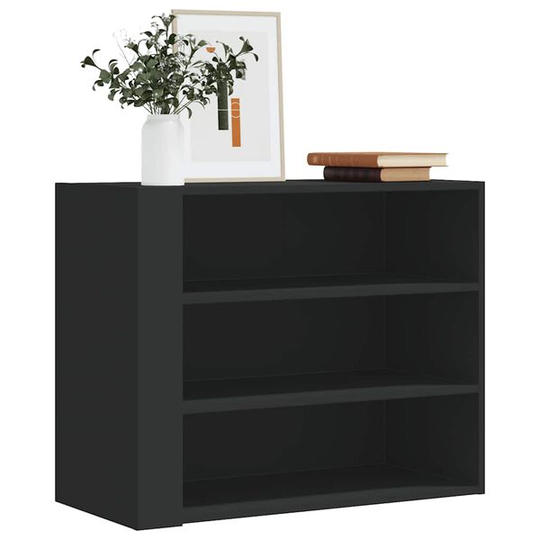 vidaXL Wall Cabinet Black 75x35x60 cm Engineered Wood