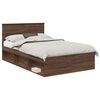 vidaXL Bed Frame with Headboard Brown Oak 120 x 190 cm Engineered wood