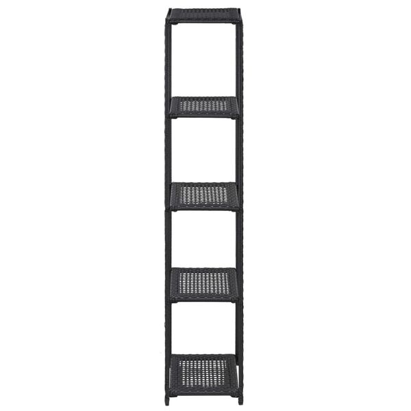 vidaXL Storage Shelf Black 30x30x150 cm Poly Rattan