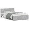 vidaXL Bed Frame with Headboard and LED Concrete Grey 140x190 cm
