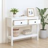 vidaXL Console Table White 100x35x75 cm Solid Wood Pine