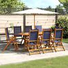 vidaXL 9 Piece Garden Dining Set Solid Wood Acacia and Textilene