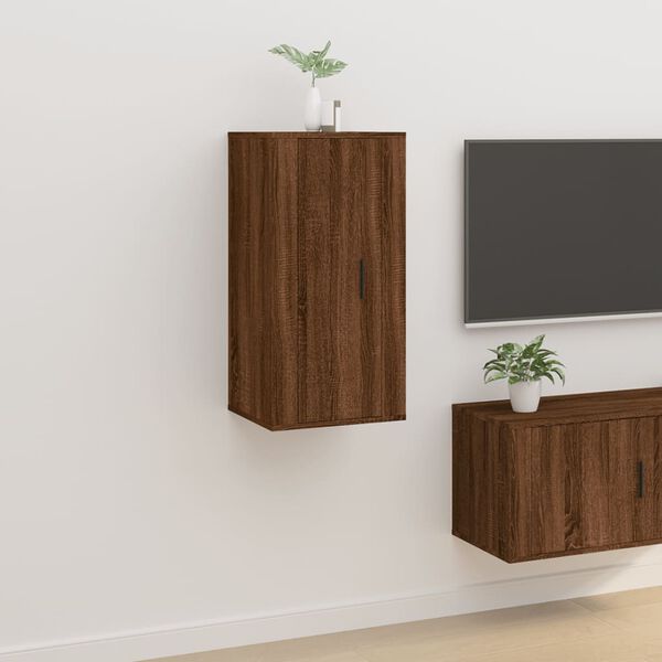 vidaXL Wall Mounted TV Cabinet Brown Oak 40x34,5x80 cm