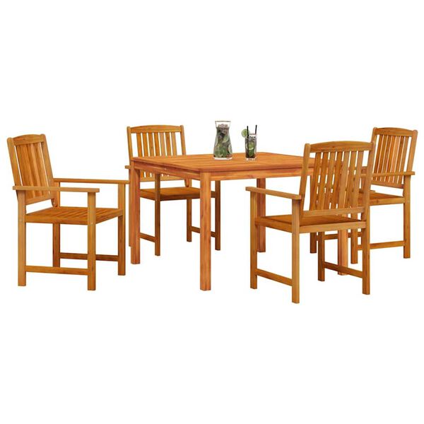 vidaXL Garden Dining Set 5 pcs Brown Solid Acacia Wood