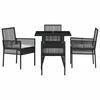 vidaXL Garden Dining Set 5 pcs Black Poly Rattan