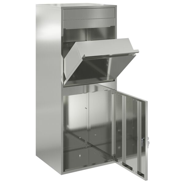 vidaXL Parcel Drop Box Black 41 x 38 x 103 cm Galvanised Steel