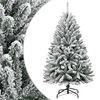 vidaXL Artificial Hinged Christmas Tree | Green and white | PVC, metal