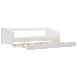 vidaXL Pull-out Sofa Bed Frame without Mattress White Pinewood 90x200 cm