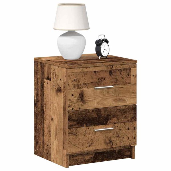 vidaXL Bedside Cabinets 2 pcs with 2 Drawers Old Wood 40x36x50 cm