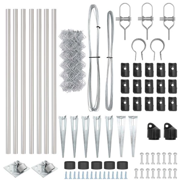 vidaXL Fence Post Silver 10 x 1 m (60 x 60 mm mesh) Steel