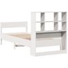vidaXL Bookcase Bed without Mattress White 90x200cm Solid Wood Pine