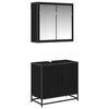 vidaXL Bathroom Furniture Set 2 pcs Black Oak Engineered Wood
