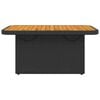 vidaXL Garden Table Black 90x55x71 cm Poly Rattan and Acacia Wood