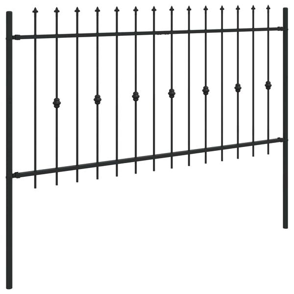 vidaXL Spike Fence Black 200 x 150 cm Powder-Coated Steel