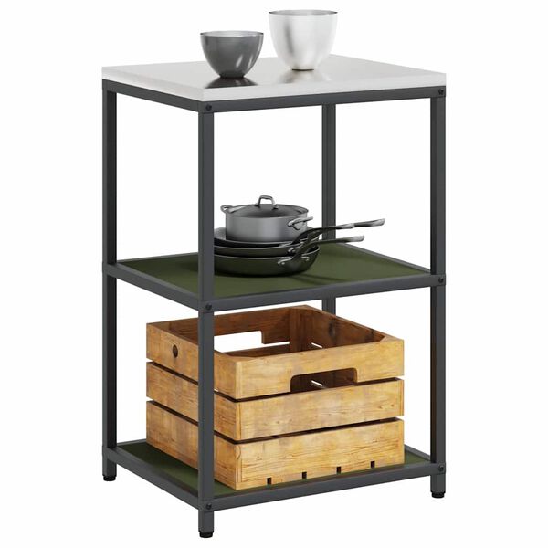 vidaXL Kitchen Storage with Shelf Olive Green 60 x 50 x 92 cm Steel