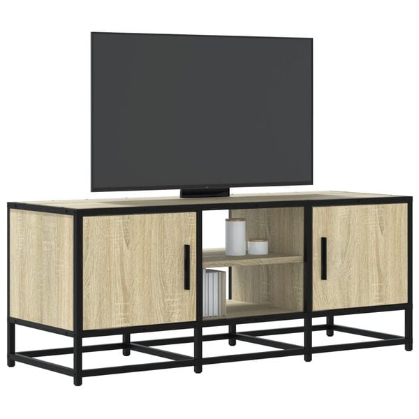 vidaXL TV Cabinet Sonoma Oak 100x35x41 cm Engineered Wood and Metal