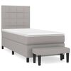 vidaXL Box Spring Bed with Mattress Light Grey 100x200 cm Fabric