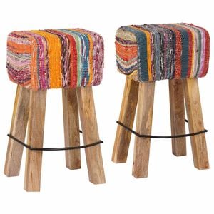 vidaXL Bar Stool 2 pcs Multicolour 44 x 33 x 74 cm Real Leather