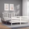 vidaXL Bed Frame without Mattress White King Size Solid Wood