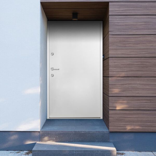 vidaXL Aluminium Front Door White 90x200 cm