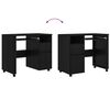 vidaXL Desk with Wheels Black Oak 91 x 50 x 77 cm Engineered Wood
