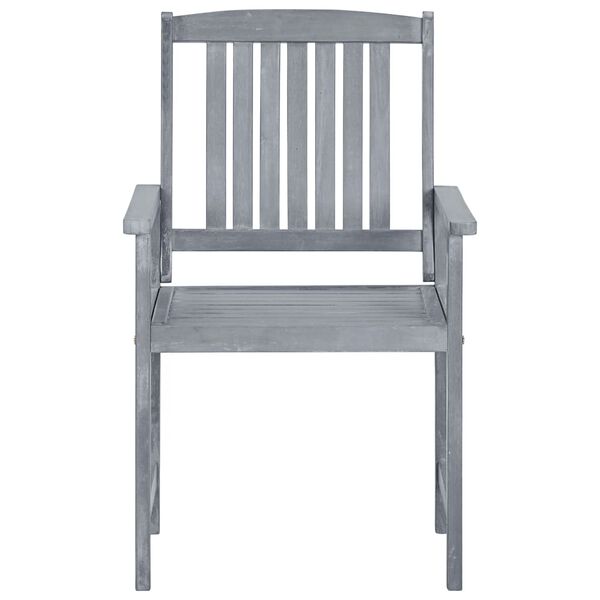 vidaXL Garden Chairs 2 pcs Grey Solid Acacia Wood