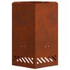 vidaXL Smokeless Fire Bowl Rusty 38 x 38 x 51 cm Weathering Steel